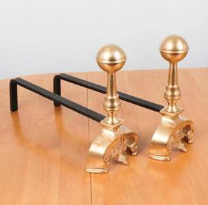 Antique Brass Andiron Storage Holder Excellent Quality Outdoor Fireplace <b>Firewood</b> Rack <b>Log</b> Bracket <b>for</b> Backyard Household - Product Image 2