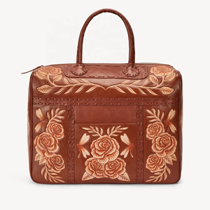 Best Seller 2024 Real Handmade Stylish Leather Duffel Bag Western Tooled Leather Overnight Travel Bags for Women Gift for Her - Product Image 1