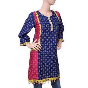 คุรตีพิมพ์ลายสำหรับผู้หญิง - สีฟ้า - Product Image 1