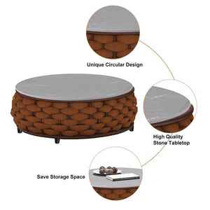 Luxury Handwoven Rattan Modern Eco-Friendly Outdoor Sofa Set with <b>Cushions</b> Coffee Table for <b>Garden</b> Patio Hotel Park | Horticlub - Product Image 6