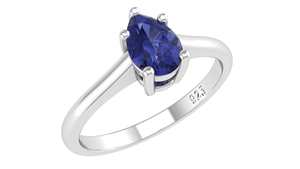 Anello di Fidanzamento Classico con Tanzanite Naturale Taglio a Pera 0,35ct, Anelli in Argento Sterling 925 con Gemme - Product Image 6