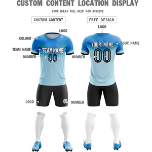 Uniformes de fútbol de color degradado de diseño personalizado para hombres, conjuntos de entrenamiento de impresión por sublimación completa con nombre de logotipo, opciones OEM - Product Image 3