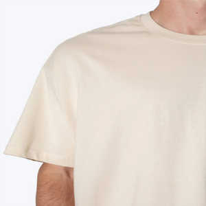 Camiseta Beige de gran tamaño para hombre, cómoda Camiseta de manga corta con cuello redondo para uso diario, Camiseta básica transpirable 100% algodón Digital - Product Image 4