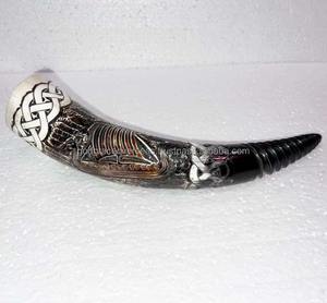 Vaso de Cuerno Vikingo Hecho a Mano con Material Orgánico Ecológico de Primera Calidad, Diseño de Guerrero Nórdico, Regalo, a Precio Económico - Product Image 6