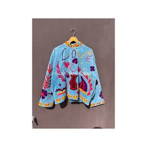 เสื้อแจ็คเก็ตผ้ากำมะหยี่ปักลายดอกไม้แบบซูซานีสำหรับเทศกาลผู้หญิง  ผ้าฝ้าย  กระเป๋าสองข้าง  แบบสั้น  สำหรับฤดูหนาวและฤดูใบไม้ร่วง  ใส่ได้ทั้งชายและหญิง - Product Image 6