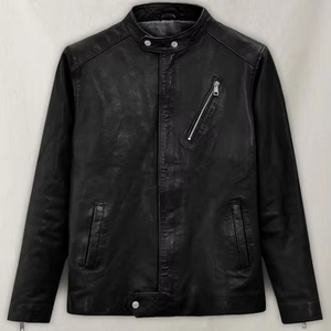 Chaqueta de motorista de cuero de motocicleta clásica 2025 para hombre, ropa de calle elegante ajustada, ideal para logotipo personalizado y pedidos a granel - Product Image 1