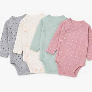 JALBEBE - Body Envolvente para Recién Nacido, Manga Larga, Cierre de Botones al Frente, Tejido de Algodón y Spandex, Otoño, Unisex, Venta al Por Mayor - Product Image 1