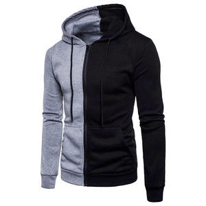 Sudadera con Capucha y Cremallera para Hombre, Diseño Color Block, Corte Ajustado, Felpa, Estilo Casual Urbano, Chaqueta con Capucha, Abrigo Cálido de Invierno, Prenda Superior de Moda - Product Image 2