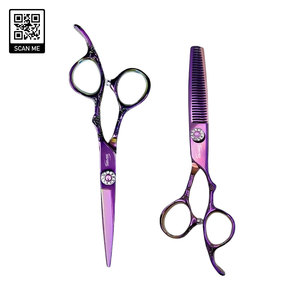 Juego de Tijeras de Peluquería Profesionales de Acero Inoxidable, Ajustables, Ligeras y Seguras - Product Image 1