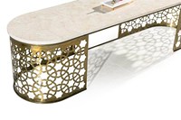 Table console en marbre de style européen moderne, design géométrique, élégante et contemporaine, décoration intérieure pour villa, appartement, salle à manger, bureau à domicile