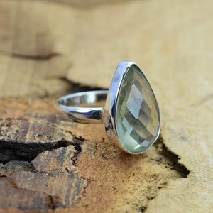 Améthyste verte Bague en argent sterling 925 avec pierres précieuses faites à la main Bijoux élégants Cadeau de naissance de février - Product Image 2