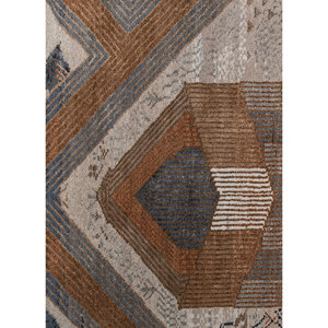 Tapis Manchaha bleu noué à la main en laine et soie de bambou, motif abstrait classique pour salon d'adolescents, grande taille - Tapis Jaipur US - Product Image 3