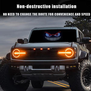 Nouvelles lumières LED pour vitres arrière de voiture, motif œil de démon avec visage souriant, lumières décoratives d'avertissement et d'ambiance - Product Image 3