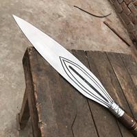 Hache-tarière tactique MDM forgée à la main, lame en acier à haute teneur en carbone, manche en bois de rose, prête au combat, lance médiévale, qualité industrielle 4