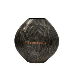 Vases de présentation de fleurs Décoration de table antique en laiton Décoration de ferme intérieure et extérieure Vases à fleurs et pots indiens - Product Image 1