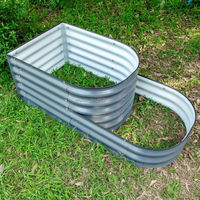 Kit de lit de jardin surélevé ondulé modulaire en métal à plusieurs niveaux géant vert Huizhou de 17''