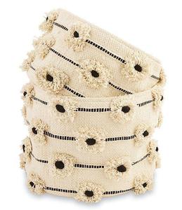 Tufted <b>Boho</b> Style Designer Woven Storage Basket Kids Foldable Basket Hand Woven Cotton Flat Weave Technique Direct Factory ITHL - Product Image 2