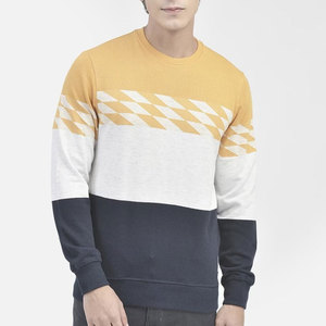 เสื้อสเวตเชิ้ตผู้ชายสไตล์มินิมอล แนวสตรีทแวร์ แขนจั๊มพ์ คอวี ลำลอง - Product Image 1
