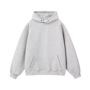 480g American Button Hoodie Hombres Marca de moda Heavy Oversize Loose Color sólido All-in-One Hoodie Coat - Product Image 1