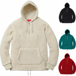 Sherpa unisexe coupe classique sweats à capuche pour hommes mignon imprimé brodé Logo personnalisé sweatshirts d'hiver-polyester uni/coton - Product Image 1