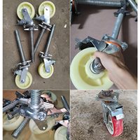 Roues pivotantes et fixes haute capacité pour échafaudages, en polyuréthane robuste pour systèmes d'échafaudage mobiles