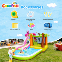 Castillo Inflable Cocofish Flamingo, Parque Acuático Infantil para Interiores y Exteriores, Brincolín Inflable Comercial