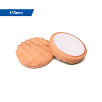 Tampon de polissage en mousse gaufrée orange de 150 mm (6 pouces) pour polisseuse rotative à double action