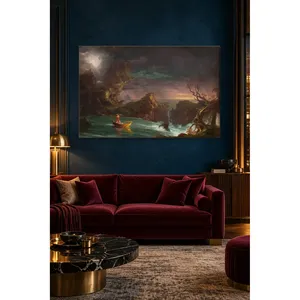 Fida Thomas Cole Le voyage de la vie : Bateau sur un rivage agité, impression sur toile - Product Image 5