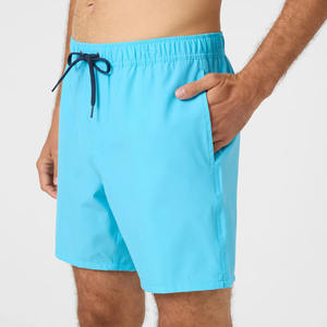 Shorts de surf pour hommes, écologiques, à séchage rapide, avec extensible sur le devant, en polyester, maillot de bain uni, vêtements de plage, cordon de serrage, décontracté, vente en gros rapide - Product Image 4