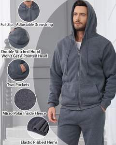Ensemble de survêtement respirant en polyester 250 GSM pour homme, ensemble de jogging d'été, imprimé à l'écran, gris clair, bleu marine, design à rayures latérales - Product Image 5