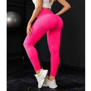 Leggings de yoga taille haute sans couture à séchage rapide pour femmes contrôle du ventre en tissu respirant pour les entraînements de gymnastique décontractés - Product Image 5