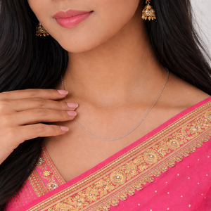 Collar de Cadena Figaro con Corte de Diamante, Chapado en Oro de 18K, Plata de Ley 925, 1.8 Gramos, Estilo Religioso Vintage, 18 Pulgadas - Regalo - Product Image 2