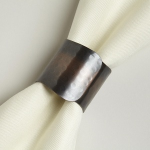 Rond de serviette en argent doré pour mariage Décorations de table faites à la main Anneau rond fait à la main en or pour chambre à coucher Maison - Product Image 4