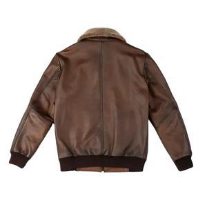 Veste en cuir pour homme tendance, de haute qualité, en cuir d'agneau véritable, directement de l'usine, grande taille, avec fermeture éclair. - Product Image 3