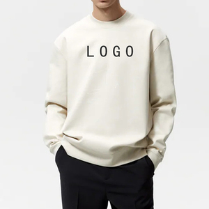 Wholesale Streetwear Men's 100% Cotton Heavyweight Winter Sweatshirts Custom Logo Hoodies Oversized French Terry Crewneck - Product Image 3