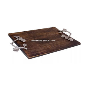 Classique élégant nouveau plateau de service en bois fait à la main Vintage Rectangle forme plateau de chocolat décoratif écologique à la main - Product Image 4