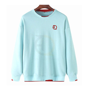 Sweatshirts coupe-vent en coton pour hommes avec logo personnalisé Streetwear à motif solide pour l'hiver Techniques de teinture unie - Product Image 1