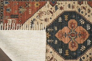 Handwoven Eco-Friendly <b>Boho</b> Persian Design <b>Rug</b> Jute Chenille Flat Pile with High Pile Height Stylish Home Decor - Product Image 5