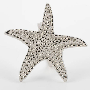 Servilleteros hechos a mano de estrella de mar de plata de nuevo diseño antiguo, servilletero de Metal creativo, Juego de 4 soportes de pañuelos a precio de mayorista - Product Image 3