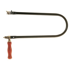 Marco de sierra de arco de tubo de acero de 13 mm con mango de madera, profundidad de garganta de 320 mm, para manualidades - Product Image 1