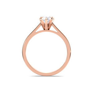 Bague de fiançailles solitaire en diamant de laboratoire taille poire 1 carat certifié IGI en or jaune/blanc et or rose 9 carats - Product Image 4