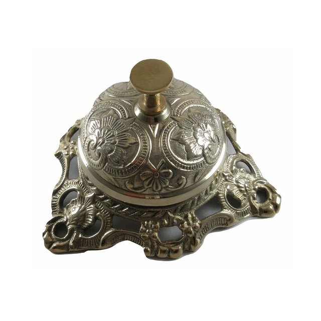 Solid Brass Art Deco Hotel Counter Bell Eco-Friendly Classic Service Desk Call Bell for Reception Restaurant & Front Desk