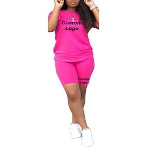 2023 Promotion Solid Biker Joggers Crop Tank Top Skinny Short Pants Set Women Summer Sleeveless 2-Piece Spandex/Polyester - Product Image 5