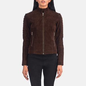 Veste en cuir pour femme de style américain personnalisable de haute qualité, boutonnée, respirante, chaude, rembourrage en coton, rayée tissée - Product Image 1