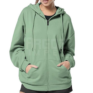 Service OEM en gros – Nouveaux sweats à capuche zippés pour femmes, design optimal, 100 % coton respirant, couleur unie, style décontracté pour l'hiver - Product Image 2