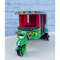 Fabriqué à la main en bois Taxi pousse-pousse Miniature modèle Vintage décoratif à la main pièce de collection pour le bureau à domicile et le cadeau