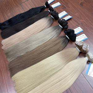 ¡ALTA CALIDAD SUPERIOR! 100% Extensiones de cabello humano de trama vietnamita Extensiones de cabello de trama Remy dibujado doble virgen crudo - Product Image 1