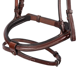 Popular diseño de moda anatómico de lujo de cuero genuino caballo brida de lujo con hebillas de latón elegante cosido de Horsekraft muestra - Product Image 3
