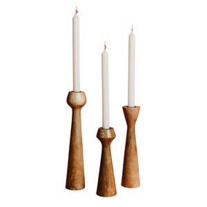 Bougeoir en bois de qualité exclusive bougeoir Design antique Table bougeoir décoratif en bois accessoires pour la maison - Product Image 4