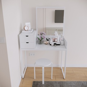 Minimalist Wooden Dressing <b>Table</b> with Lighted <b>Mirror</b> BTD68014 for Bedroom or Hotel Use Simple Makeup Vanity with Drawers - Product Image 3